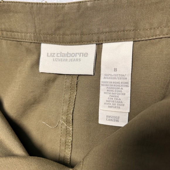 NWT Liz Claiborne Cottage Embroidered A-Line Cotton Skirt Midi Women 8 Olive - Picture 4 of 11